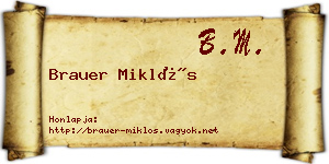 Brauer Miklós névjegykártya